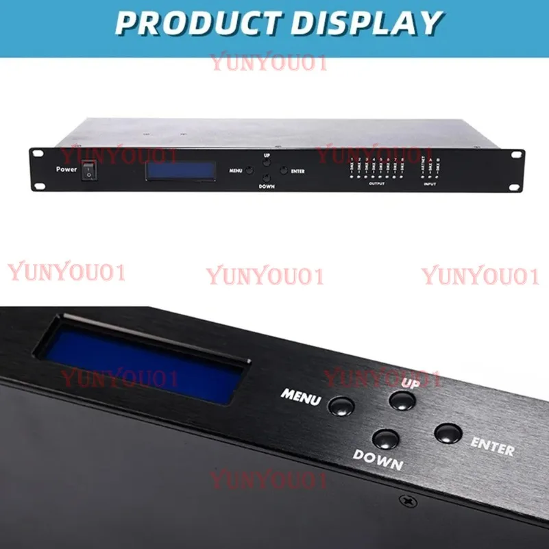 

8-Way DMX Splitter with 3-Pin Network Multi Expander Output 8x512 Channels For Satge Dj Lighting Controller