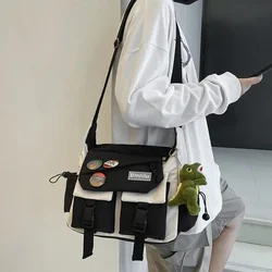 Harajuku Mannen Nylon Crossbody Tassen voor Vrouwen Messenger Bag Meisjes Schoolboekentassen Jeugd Canvas Handtassen Schoudertas Sac Bolsas