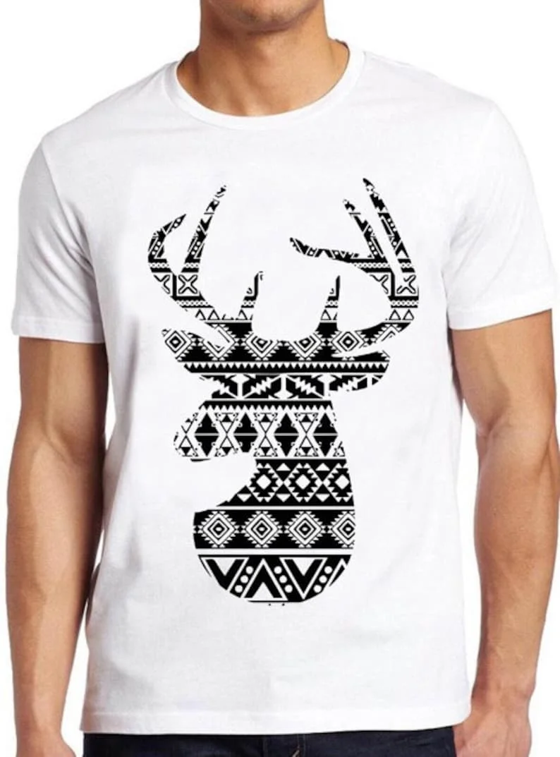 

Aztec Deer T Shirt Stag Design Cool Gift Tee 17
