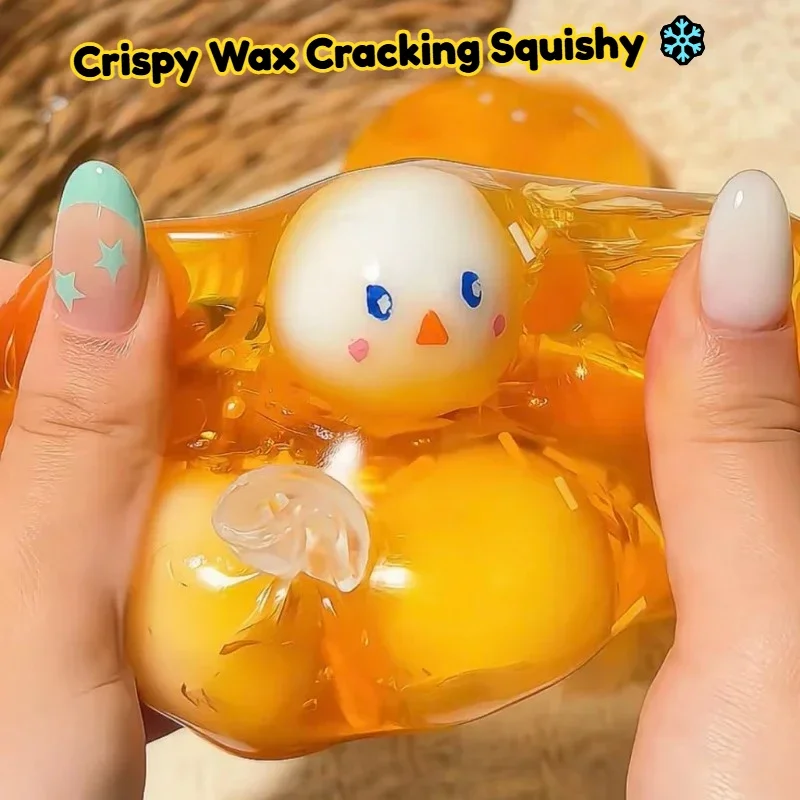Crispy Wax Cracking Squishy Stress Balls Snowball Crunch Squishy Animal Soft Gel Fidget Toy with Crackable Texture for Adults image 2