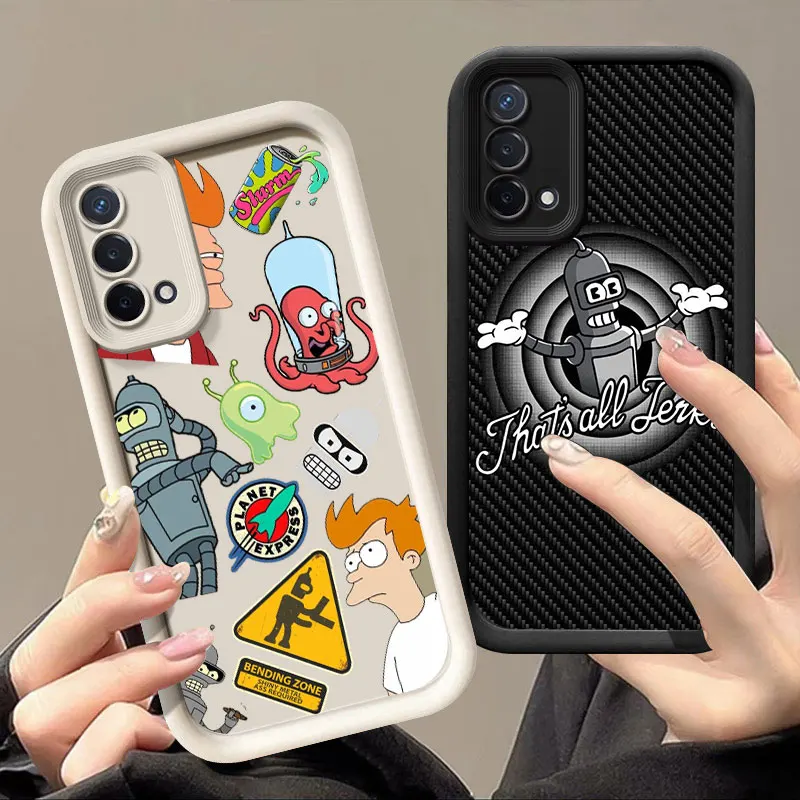 Amine Cute F-Futurama Phone Case For OPPO Realme C55 C63 C65 C67 Reno 10 11 12 13 Pro Plus A16 A17 A58 A74 A78 A98