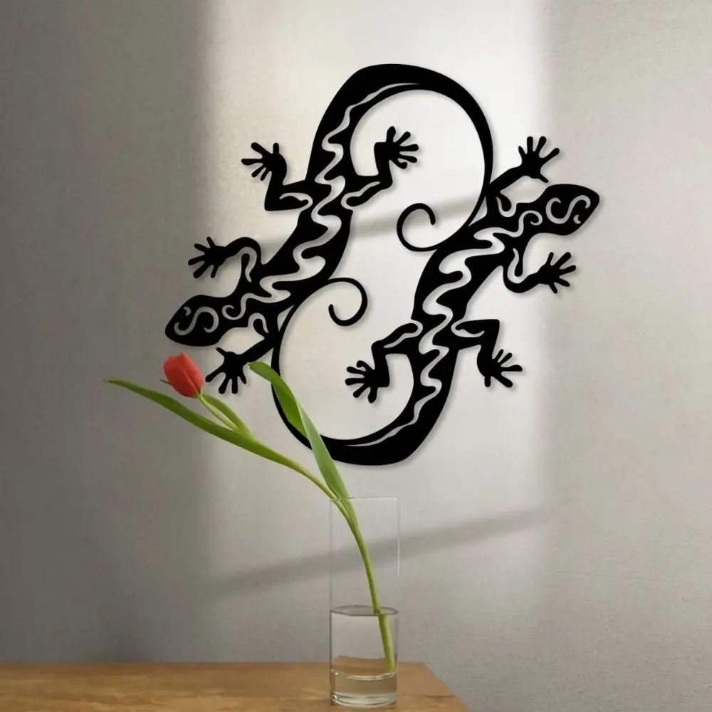 

Handcrafts Metal 3D Gecko Wall Art Vintage Creative Wall Hanging Exquisite Cute Wall Silhouette Indoor Outdoor