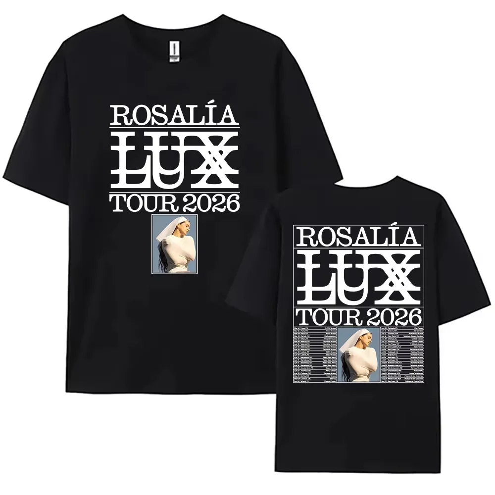 Camisetas gráficas de la cantante Rosalía Rosalia, camiseta informal de manga corta con cuello redondo para hombre y mujer, camiseta cómoda de moda urbana unisex