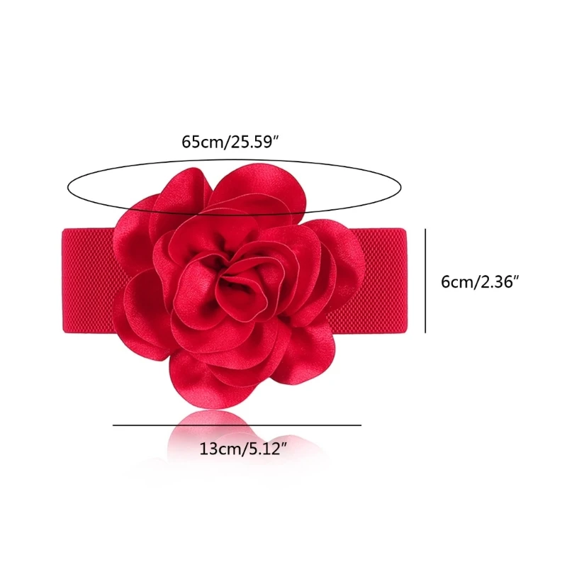 Широкий пояс с цветком на талии для платья с цветком эластичный пояс с цветком декоративный пояс