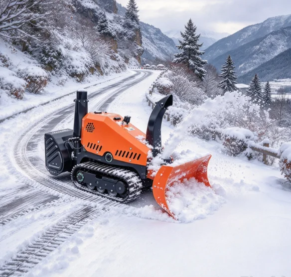 Heavy Duty Smart 16HP Diesel Remote Control for Hospital and Logistics Park Snow Clearing Crawler Snow Plow and Thrower