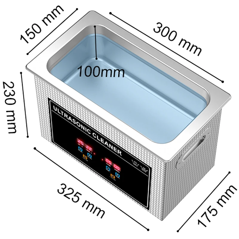 Ultrasonic Cleaner 4L 300*150*100mm Washing Machine Ultrasound Home Appliance With 99 minute Timer and Heater