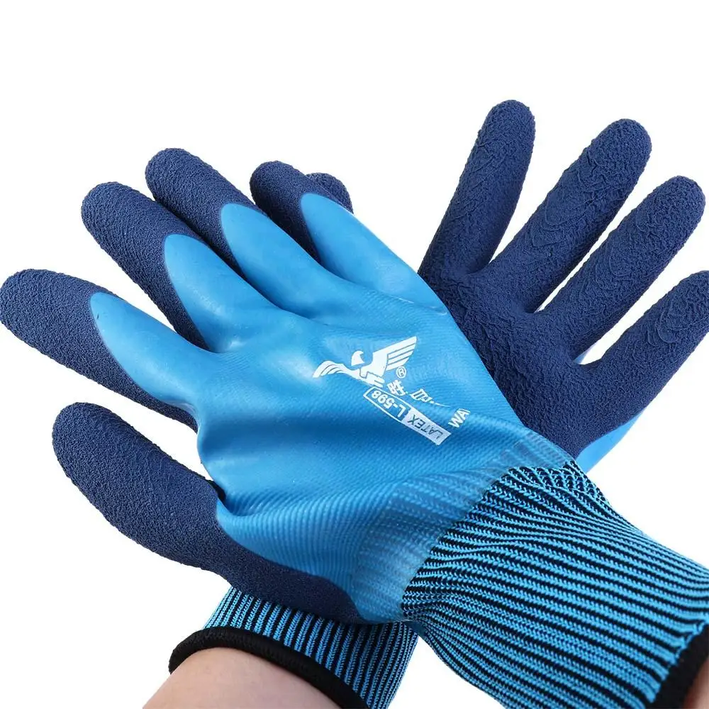 Double Layer 1 Pair Fishing Garden Outdoor Sport Construction Engineering Work Gloves Industrial Gloves Safety Latex Gloves
