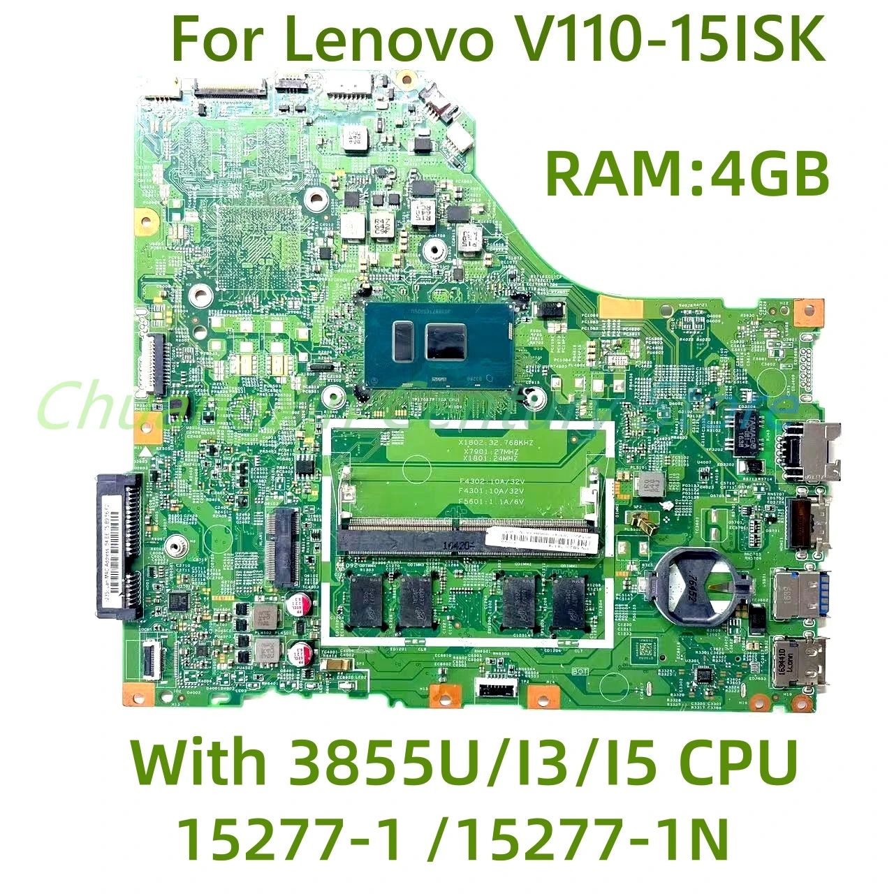 For Lenovo V110-15ISK laptop motherboard 15277-1/15277-1N with 3855U/I3/I5 CPU RAM:4GB 100% Tested Fully Work