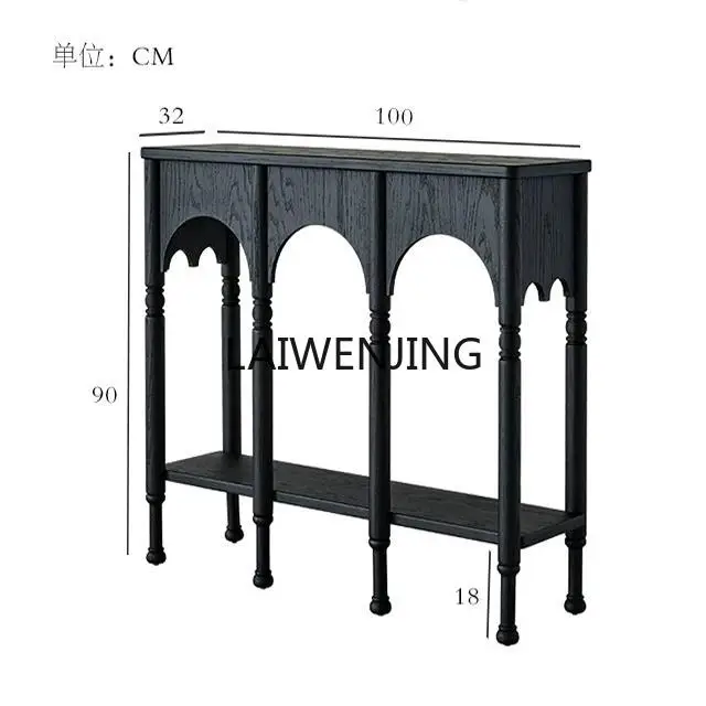 

MJY French Entry Front Door Entrance Cabinet Living Room Partition Cabinet Sofa Block Cabinet Black