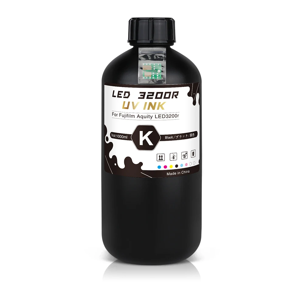 LED 3200R UV ink 1000ml With one time use chip for Fujifilm Aquity LED3200r printer ink