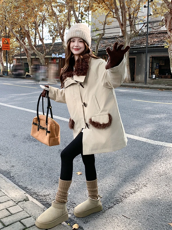 

Thiened Fluffy Plaid Parka down Jaet Women's Mid-Length Casual Winter Outerwear Warm Sli Chinese Brand New 2025