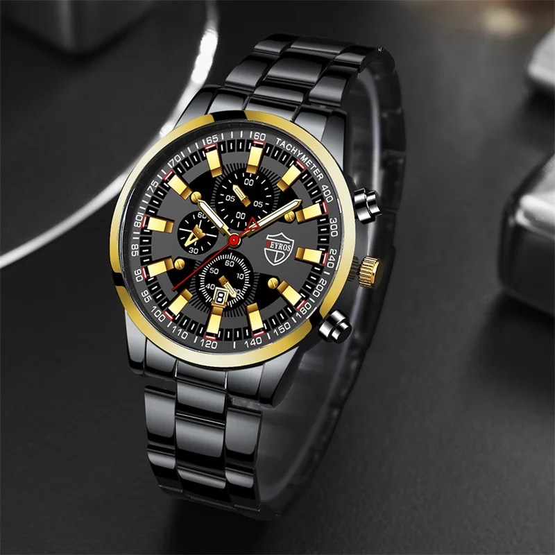 Luxury Men\'s Fashion Sports Watches for Men Business Stainless Steel Quartz Wrist Watch Man Casual Luminous Clock montre homme