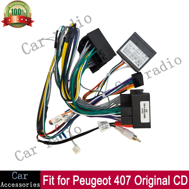 For Peugeot 407 with Original CD Car Radio GPS MP5 Android Player Wiring Harness Power Cable Canbus