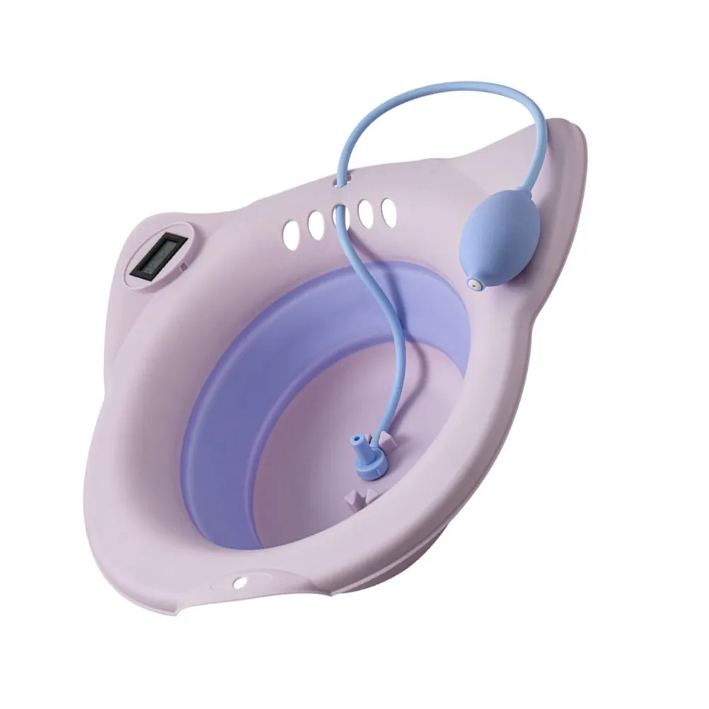 

Folding Toilet Seat Sitz Bath for Women Pregnant Postpartum Hemorrhoids Care Ergonomic Design with Temperature Display Soaking