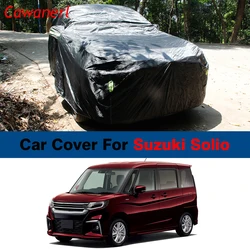 Black Full Car Cover Waterproof Indoor Outdoor Sun UV Rain Snow Wind Ice Scratch Prevent Cover For Suzuki Solio 1999-2023