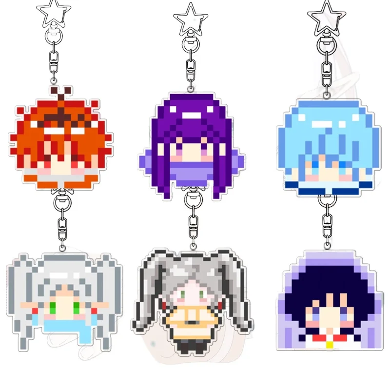 Pixel Frieren Beyond  Keychain Journey End Acrylic Anime Cartoon Himmel Fern Kawaii Student Stark Eisen Keyring Birthday Gift