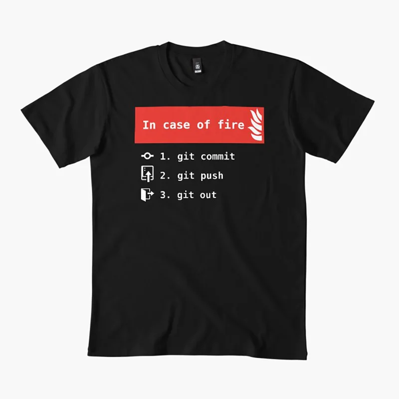 In Case of Git Emergency Graphic T‑Shirt for programmer Software Engineers Geek IT Developer Fan Gift Tops S-6XL
