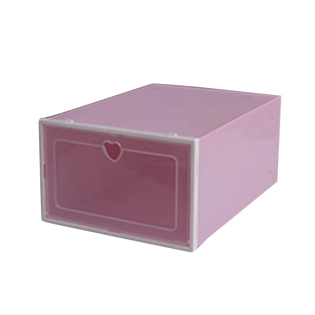 Stackable Storage Shoe Box Clear Closet Shelf Plastic Shoe Organizer Womens Mens Shoes Container