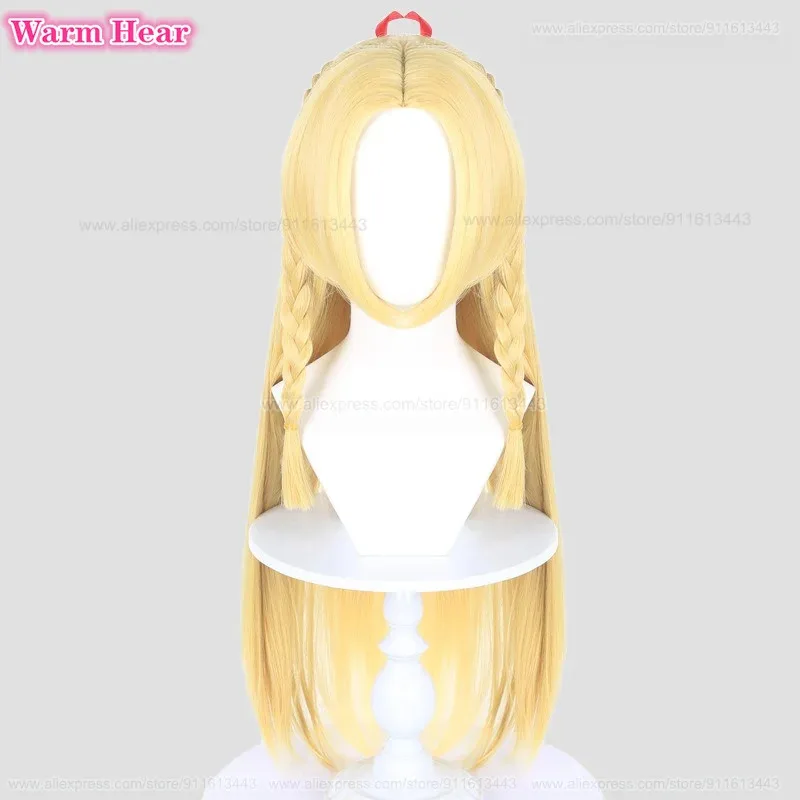 

New! Marcille Synthetic Long 75cm Yellow Braids Cosplay Anime Heat Resistant Hair Halloween Woman Wigs + A Wig Cap