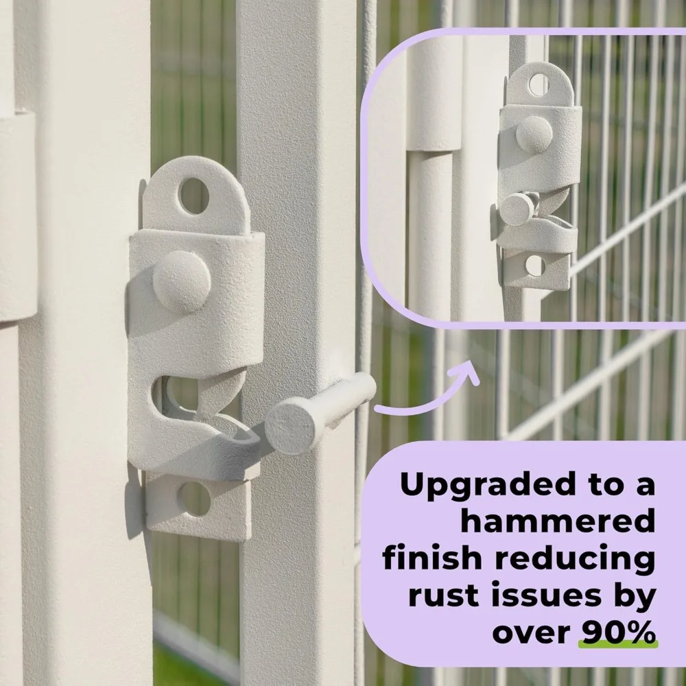 روضة أطفال داخلية كبيرة للكلاب، سياج للحيوانات الأليفة مقاس 45 بوصة و12 لوحة، سهل الإعداد، مضاد للصدأ، أبيض للعلبة الآمنة #3