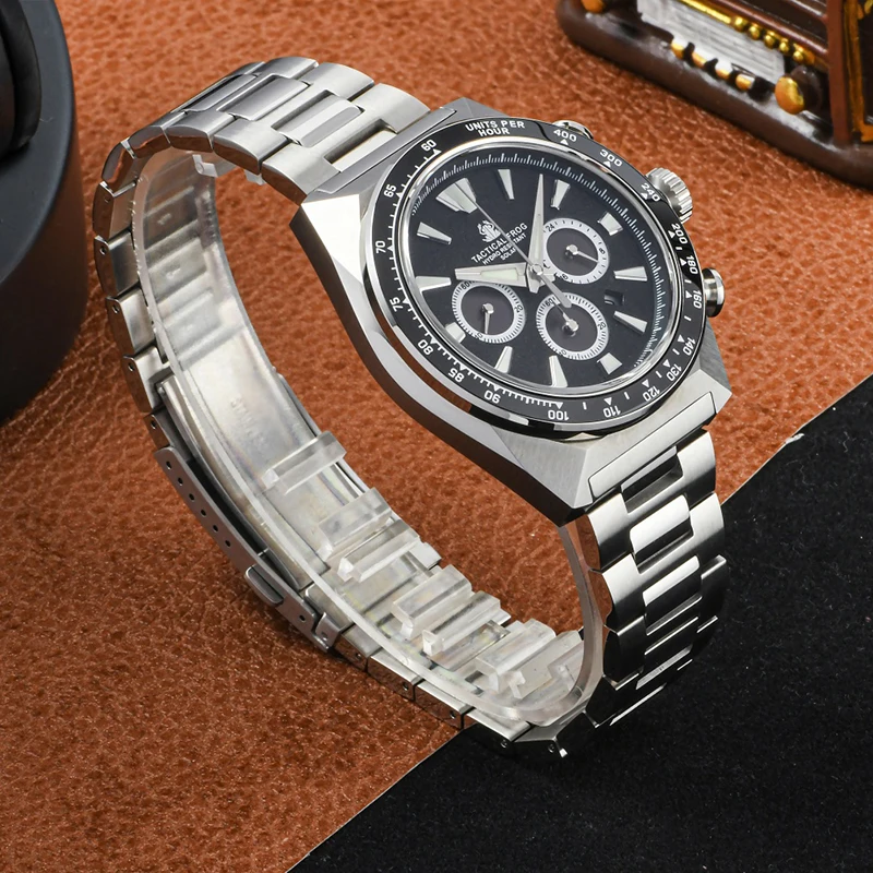 Tactical Frog TOP Quartz Watch VS75 Chronograph Movement C3 Luminous Outdoor Sports Watch Sapphire 200m Waterproof Men's Watches