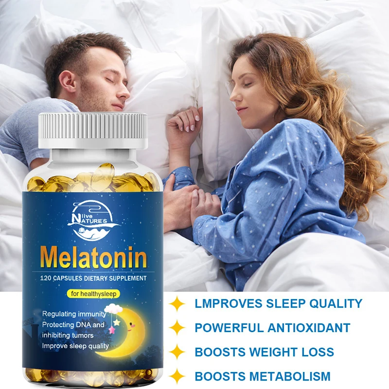 Melatonin 120 Kapseln Omega 3 6 Vitamin B6 natürliche Ergänzung für die Gesundheit des Schlafes