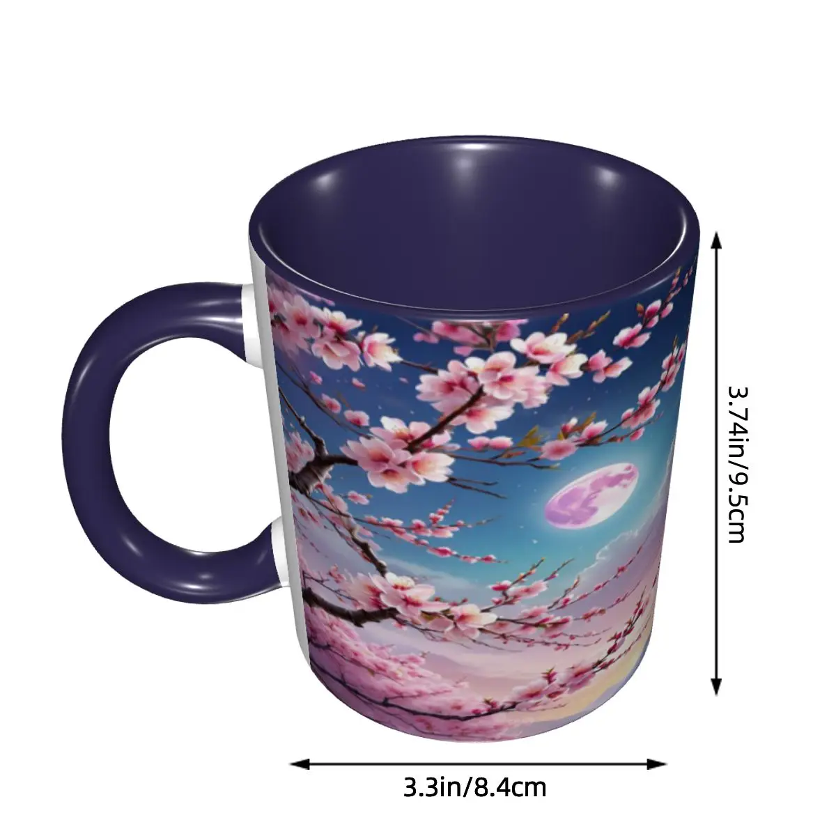Sakura Cherry Blossom Japanese Flowers Mug Funny Ceramic Coffee Cups Tea Mugs Milk Cup Drinkware Gifts for Woman Man DIY Custom