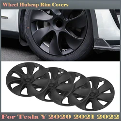 4pcs/set 19 Inch Matte Black Hub Cap Wheel Rim Cover For Tesla Model Y 2020 2021 2022 2023 2024 19'' Hubcaps Auto Accessories