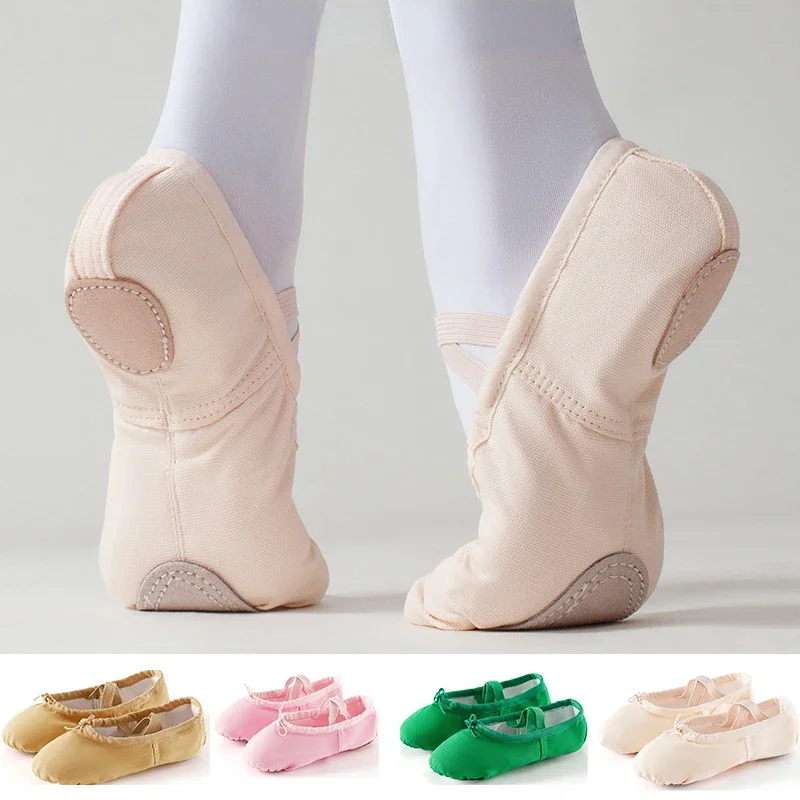 Colorful Dance Slippers Adult Child Ballet Shoes Soft Highly Stretch Canvas Ballerina Toddler Ballerina Infant Dance Costumes