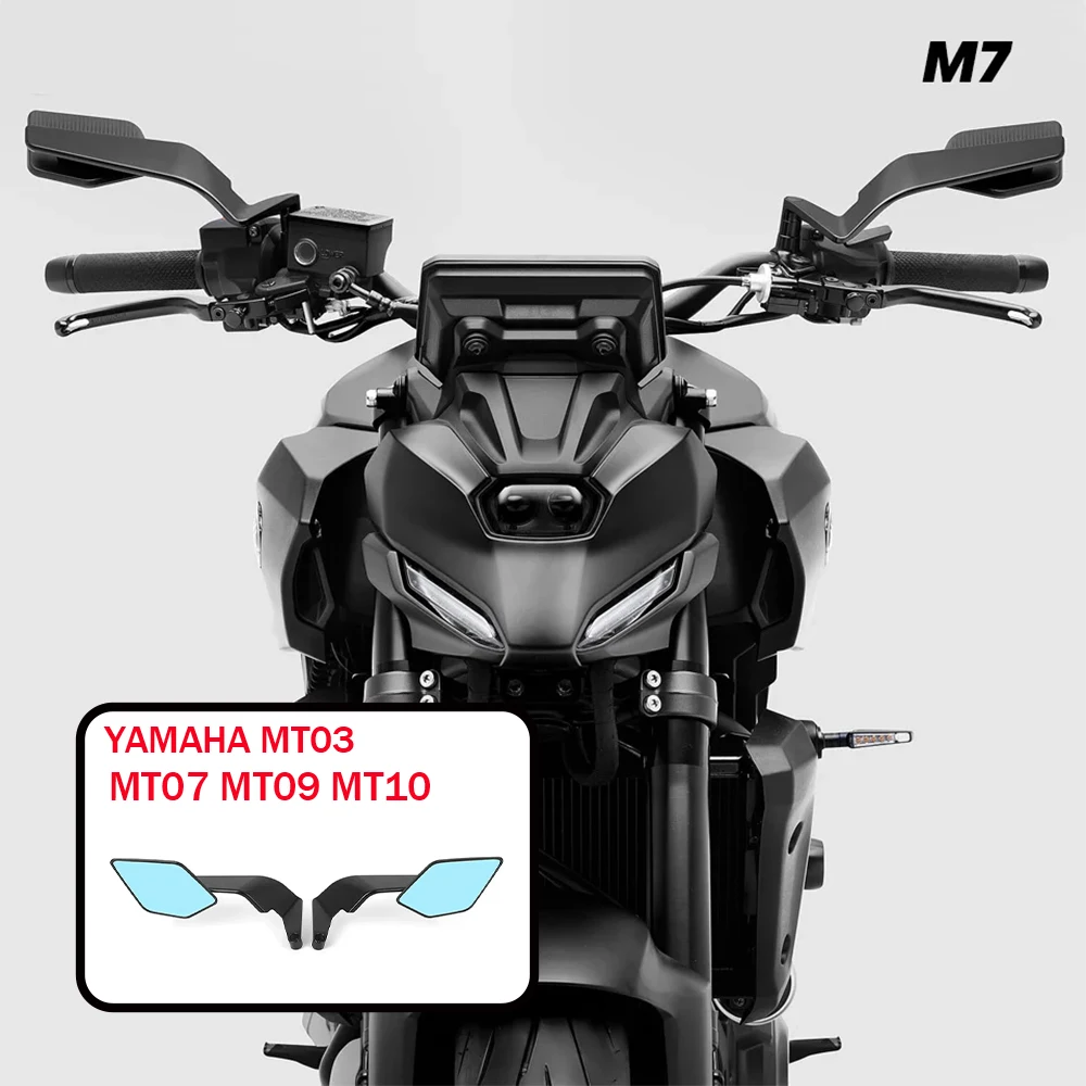 CNC For YAMAHA MT 03 MT 07 MT 09 MT 10 Motorcycle Mirror Wind Wing Side Rearview Reversing Mirror Anti-Glare 360° Adjustable