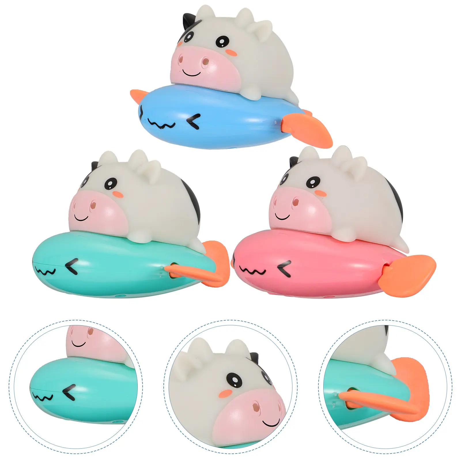 

3 Pcs Toys Milk Cow Toddler Girl Bath Baby Shower Girls Animals Summer Swimming