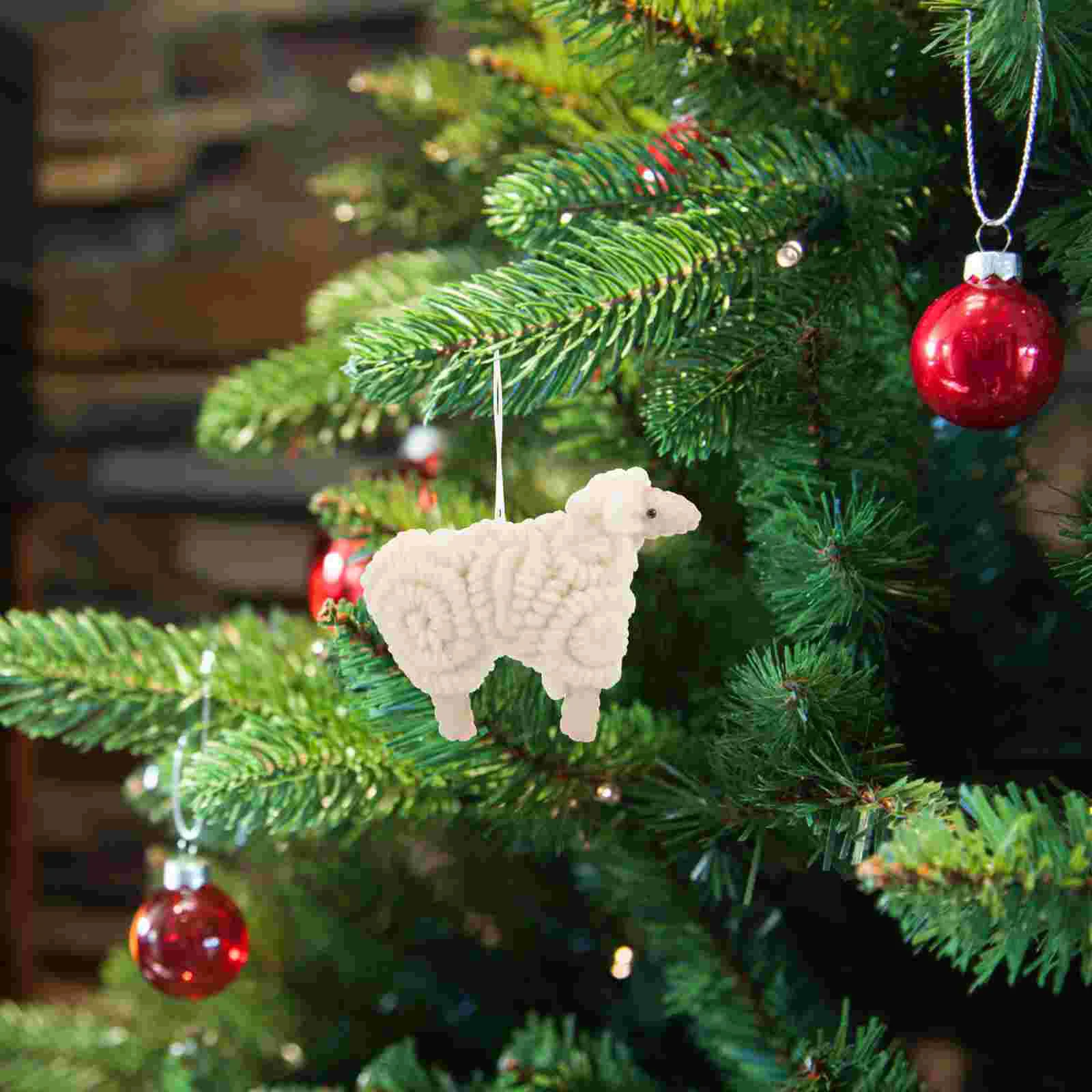 

Christmas Tree Hanging Ornament Lamb Xmas Decors Felt Sheep Ornaments Photo Props Party Favors Decoration