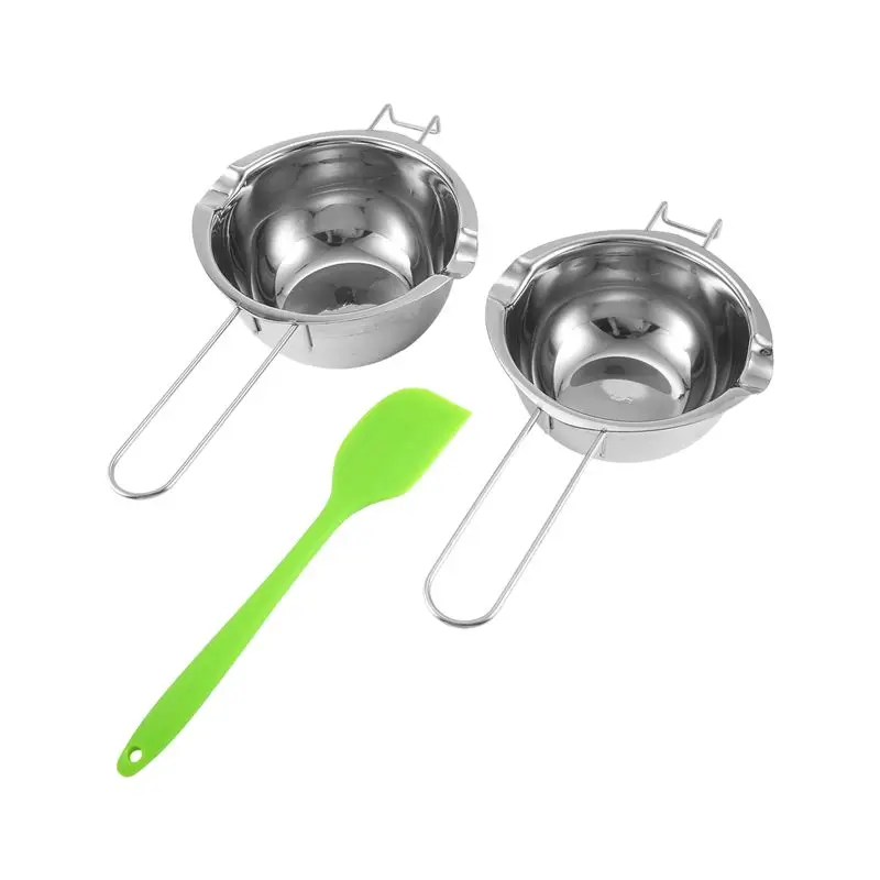 

A20F-2 Pack Double Boiler Melting Pot With Silicone Spatula For Butter For Chocolate Candy Butter Cheese (400ML And 600 ML)
