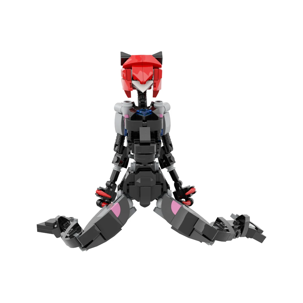 Blocs de construction MOC Cat Mecha Girl, figurine d'anime articulée avec articulations mobiles, fille Neko posable pour les collectionneurs