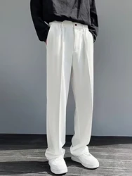 Light mature style autumn and winter new men's wide cut drape straight leg pants