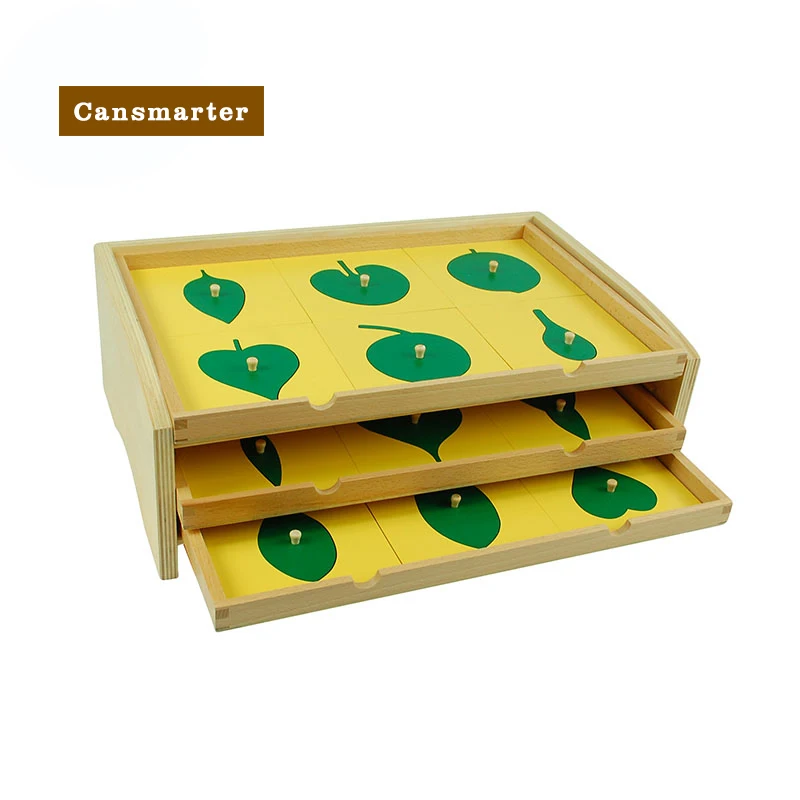 

Baby Toys Montessori Wooden Botany Leaf Cabinet with Insets Early Childhood Preschool Teaching Aids Puzzle Game Toy for Children