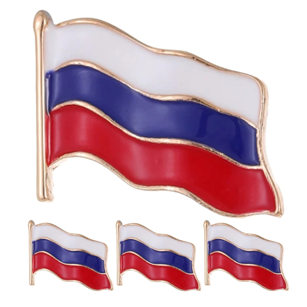 

4pcs Metal Russian Vintage Brooch Pins Wavy Design Unique Wave Badge For Clothing Hats Bags Lightweight Durable Accessories