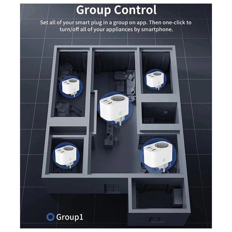 16A Tuya Smart Stopcontact Met PD Snelle USB-poorten Power Monitor Timing En Countdown Smart Home Via Alexa Home EU PLUG