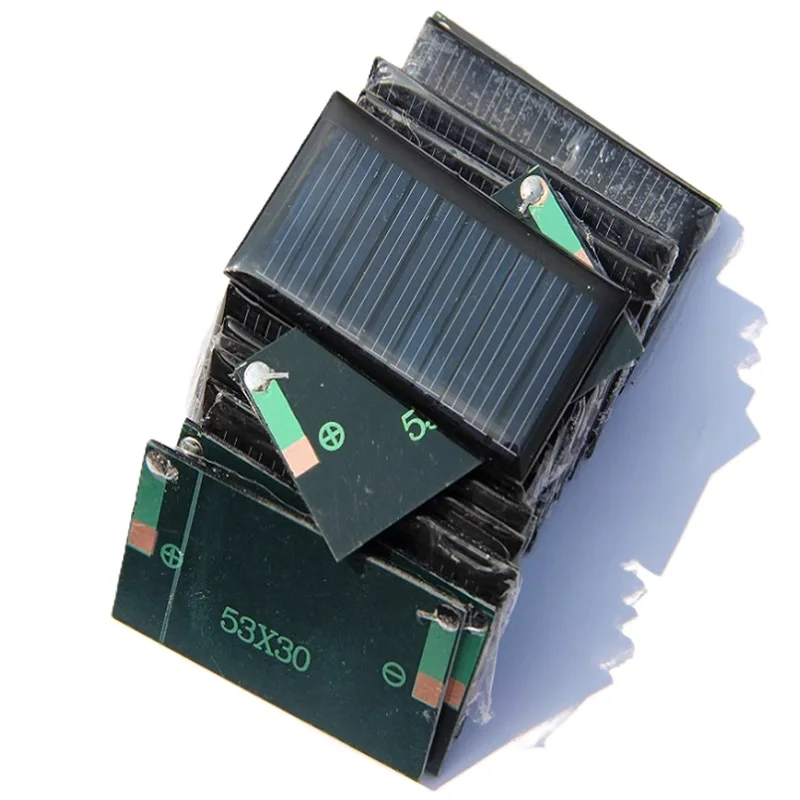 Precio de fábrica 500 Uds 30mA 5V Mini Panel Solar 0,15 W célula Solar policristalina DIY juguetes solares placa Solar educativa 53*30MM