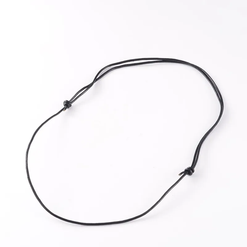 50pcs Adjustable Cowhide Leather Cord Necklace Making Black 18.5 inch DIY Simple Necklace Jewelry Craft Findings