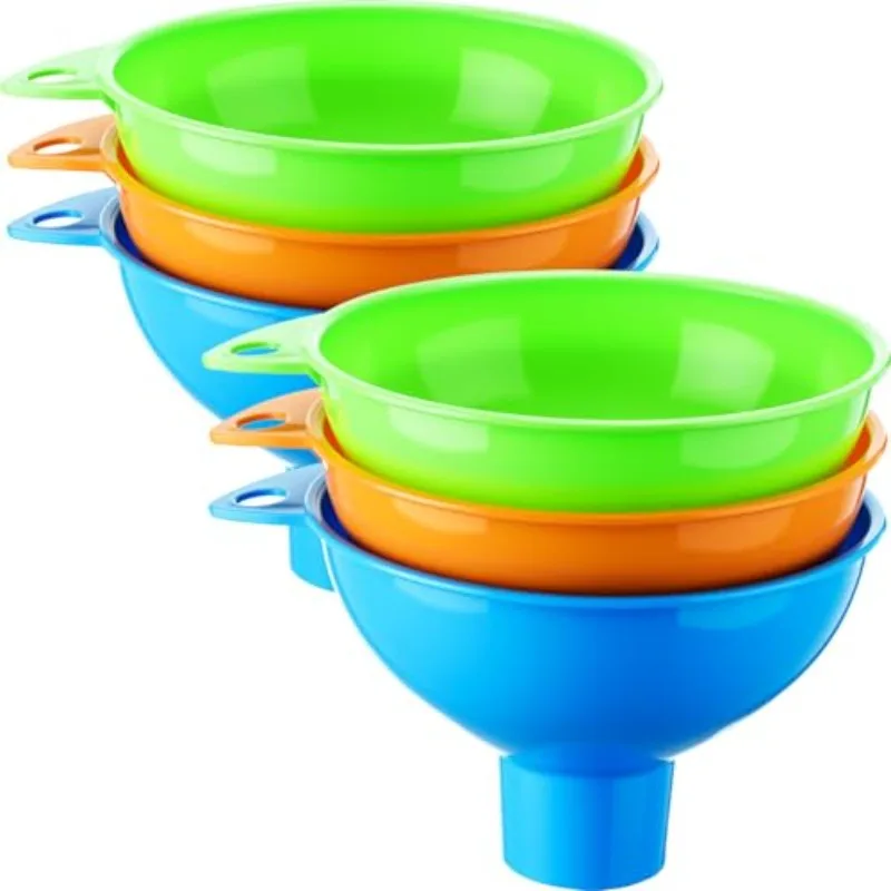 1 Pcs Funnel Household Armrest Hanging Hole Car Refueling Funnel Wide Mouth Multipurpose Plastic Wine Leakage Jam Funnel
