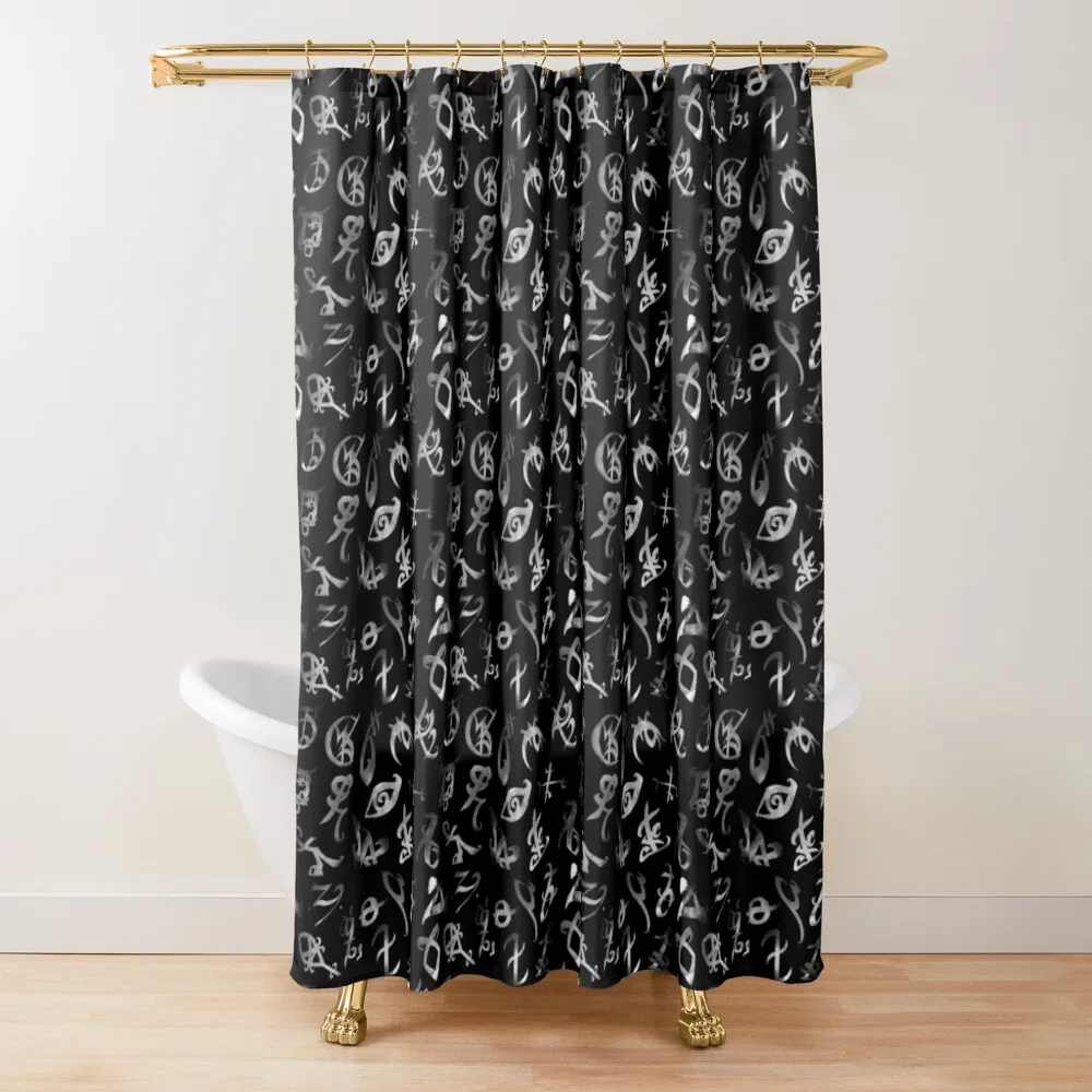 

Silver Runes Shower Curtain Waterproof Shower And Anti-Mold For Bathroom Bathroom Shower Bathroom Accessory Curtain