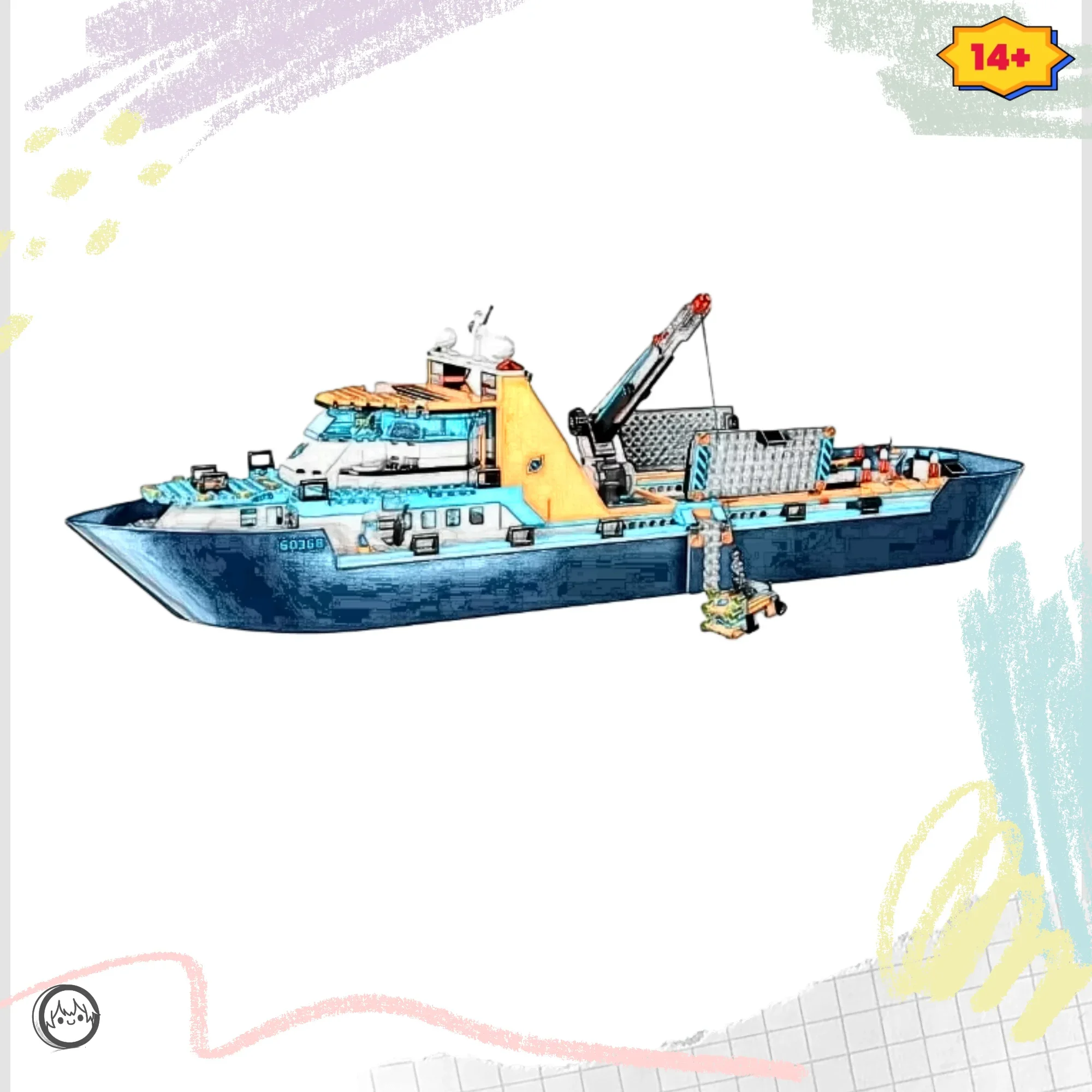 

НОВЫЙ рождественский подарок 2025 года, лодка Arctic Explorer Building Blocks, плавающая лодка, подарок на день рождения, интеллектуальная головоломка, механизм