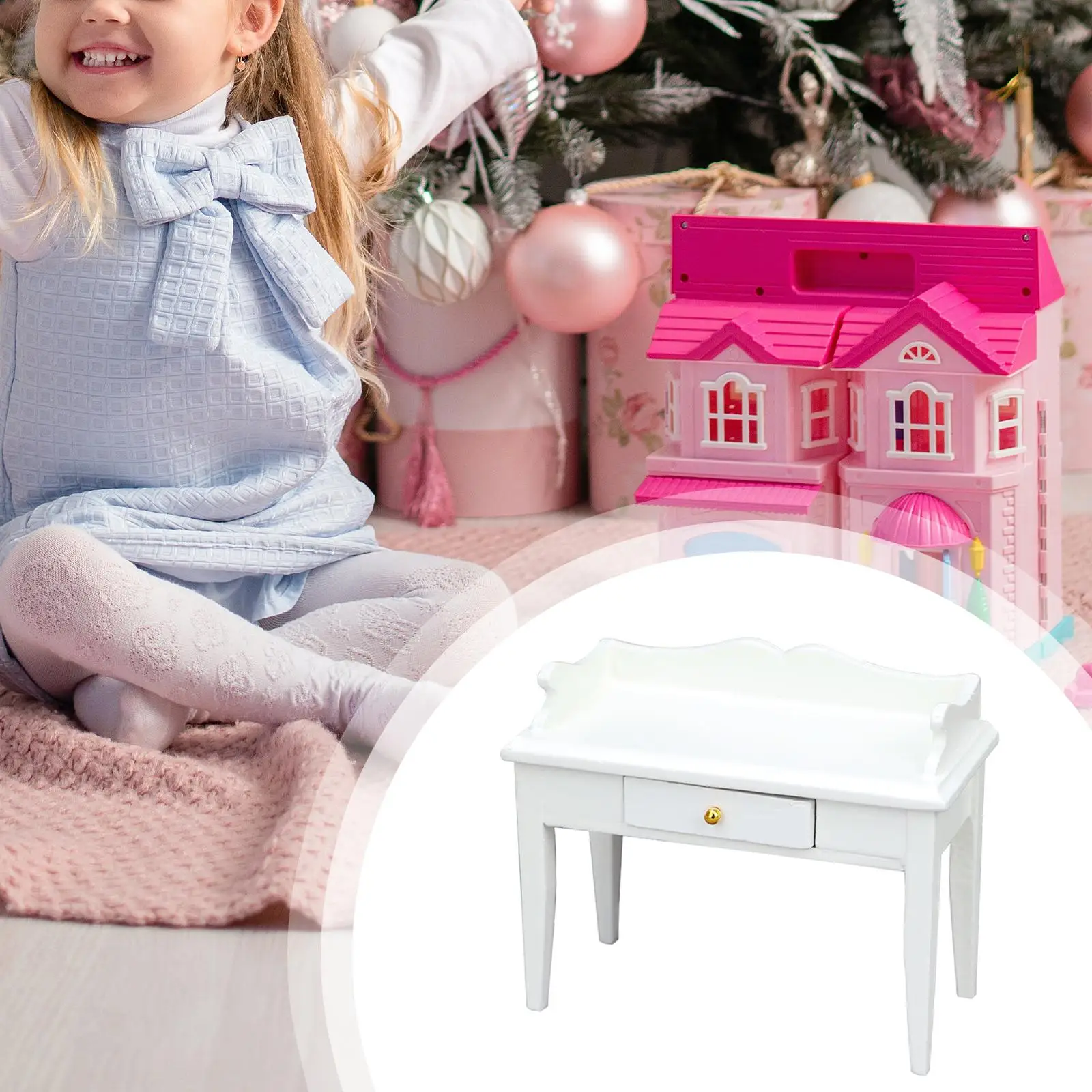 1/12 Poppenhuis Bureau Poppenhuis Meubelaccessoires Voor Poppenhuis Slaapkamer