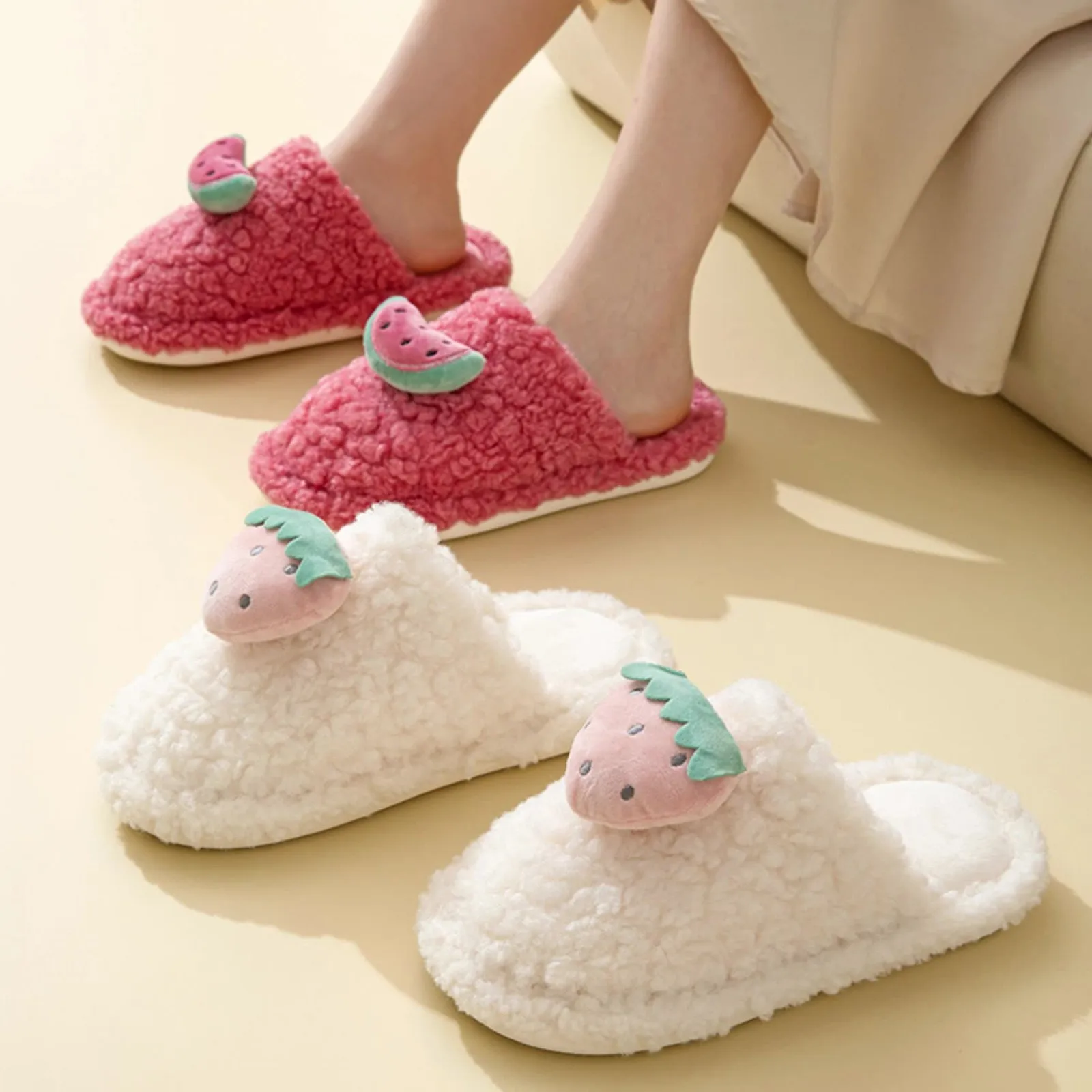 

Womens Slipper Memory Foam Home Non Slip Fpir Season Cloth Cotton Colorful Slippers Four Seasons Cute Slippers