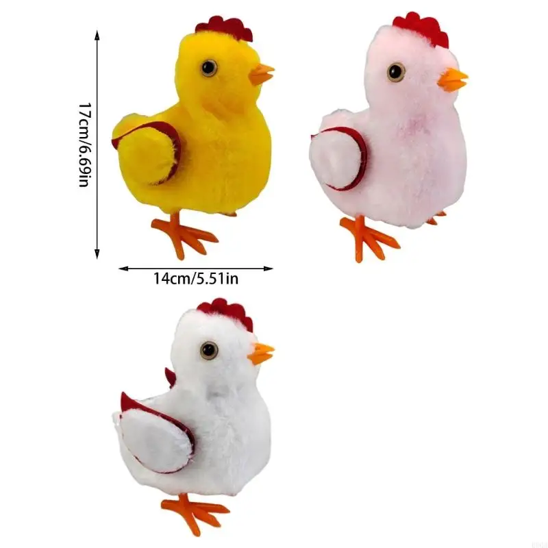 090B Realistic Plush Chick Stuffed Animals Toy Model Figure Chicken Toy Windup Toy Party Decors Easters Basket Filler