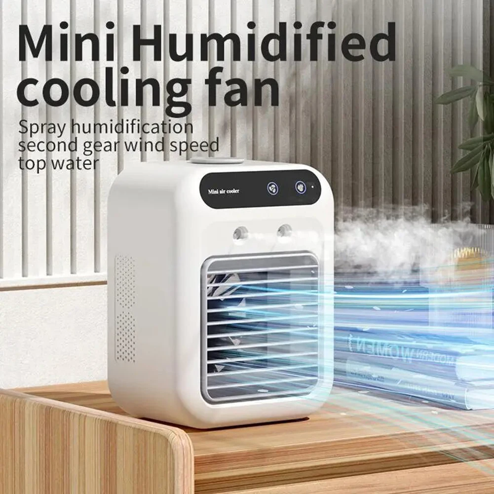 Portable Desktop Air Conditioner Fan, Low Noise, Powerful Humidifier And Cooling Function, USB Charging, Air Cooler For Bedroom