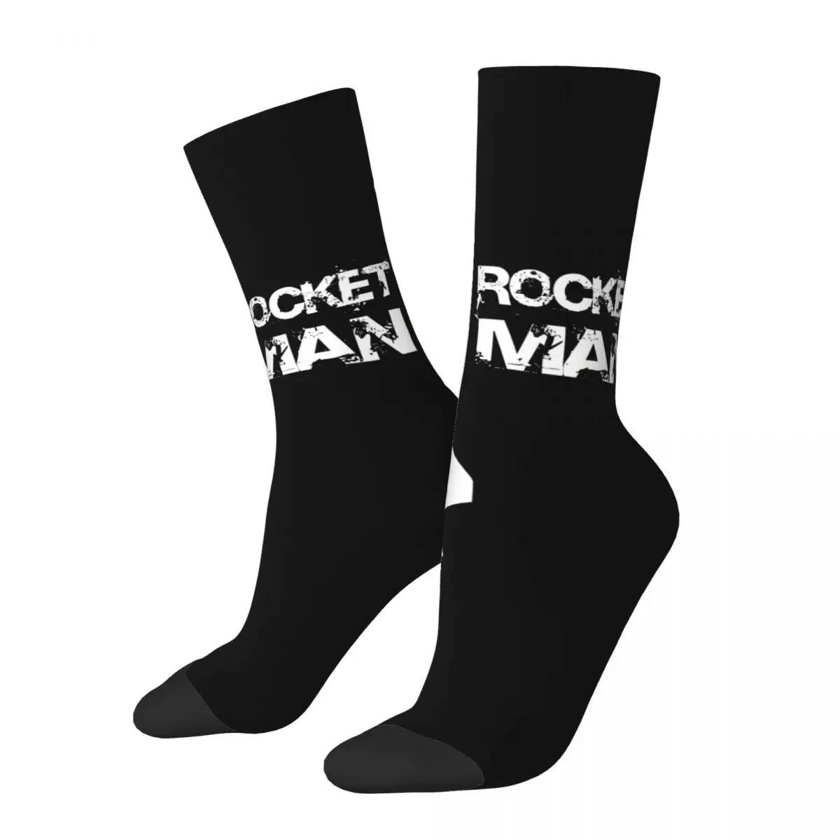 Funny Happy Rocket Man Men's Socks Vintage Harajuku Kerbal Space Program Game Hip Hop Novelty Seamless Crew Crazy Sock Gift