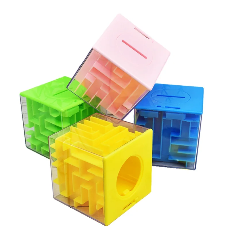 YSS-4 Pack Money Maze Puzzle Gift Boxes, Perfect Money Holder Puzzle And Brain Teasers For Kids And Adults Easy To Use 7X7x7cm