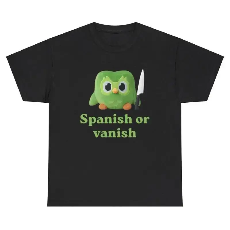 Spanish Or Vanish Owl Learning Spanish T Shirt Funny Parody Silly Meme Hispanic